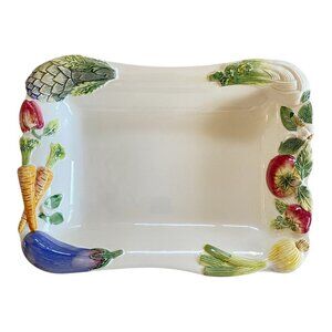 Capodimonte Bassano Rectangle Hand Painted Serving Dish​​